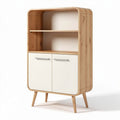 Wooden storage cabinet with shelves and two doors 90 x 60 x 140cm