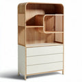 Wooden storage bookshelf with open spaces and drawers 90 x 40 x 160cm
