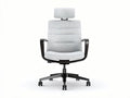 Office chair with adjustable headrest fabric upholstery and black base 60 x 60 x 110cm