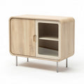 Wooden storage cabinet with glass doors for living room 60 x 40 x 45cm