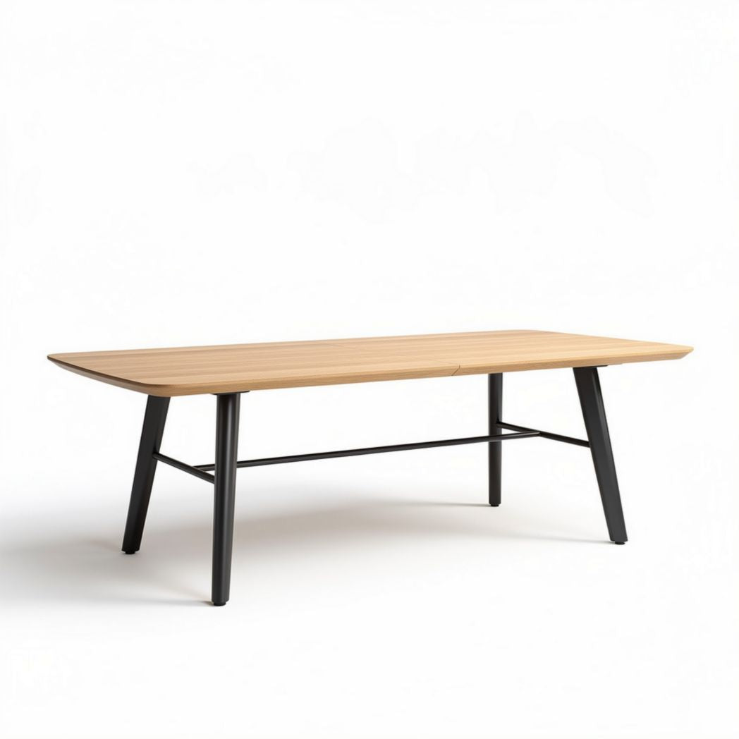 Wooden dining table with metal legs 150 x 75 x 75cm for indoor use