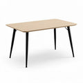 Wooden dining table with black metal legs in 120 x 75 x 75cm size