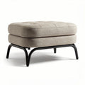 Fabric upholstered ottoman with tufted design and metal legs 60 x 50 x 40cm